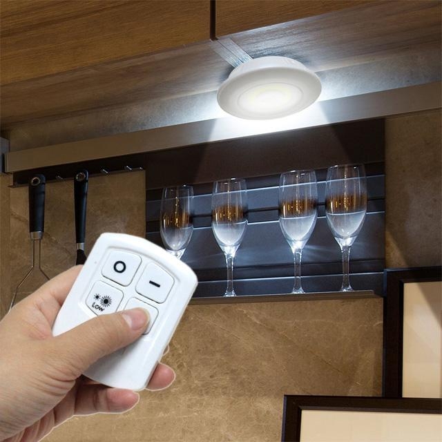 38% off on Light it Up Set of 3 Battery Operated Wireless Ceiling Lights with Remote Control ...