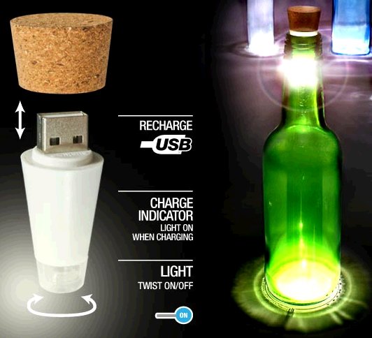 Cork Shaped Rechargeable Bottle Light