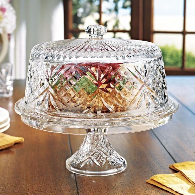 42 Off On Crystal 4 In 1 Footed Cake Plate With Dome Cover   1 334 1 3 2 