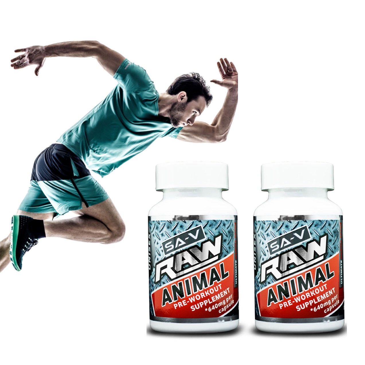 34 off on Pack of 2 RAW Animal Preworkout Capsules (120 Caps)