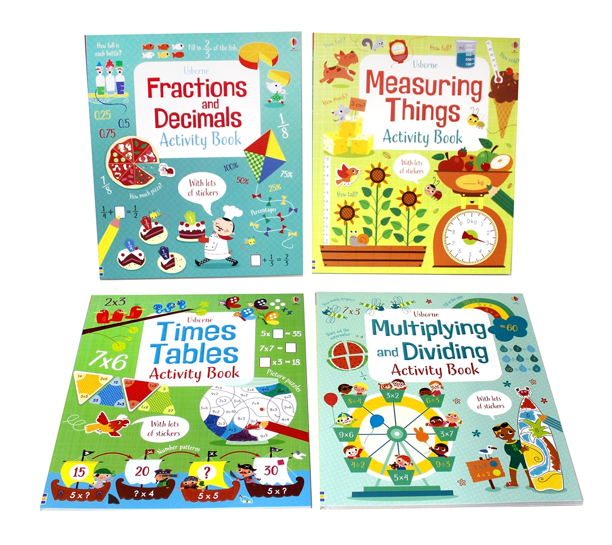 Maths Activity Books (Fractions and Decimals, Measuring Things, Multiplying and Dividing, Times Tables)