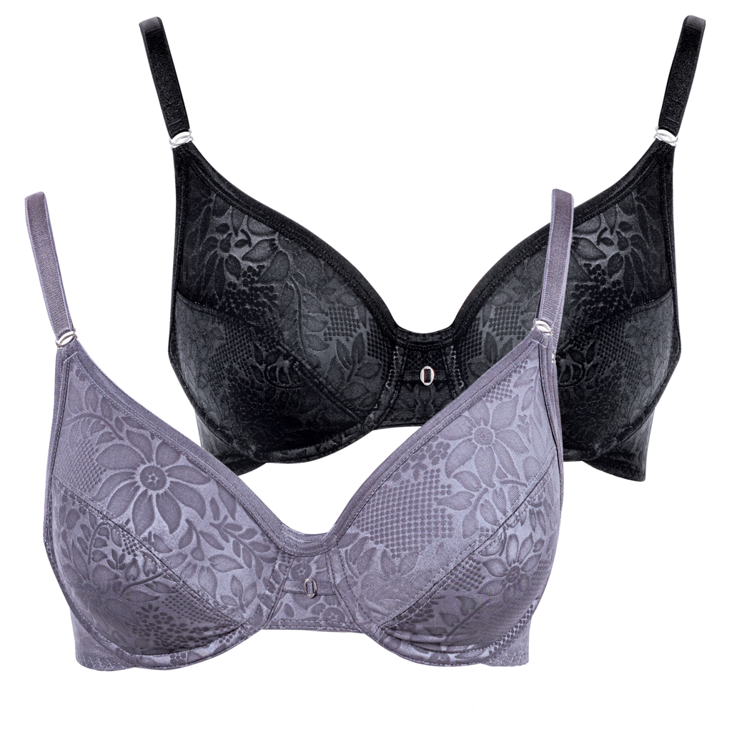 30 off on Pack of 2 Everyday Underwire Bras (Black and Grey)