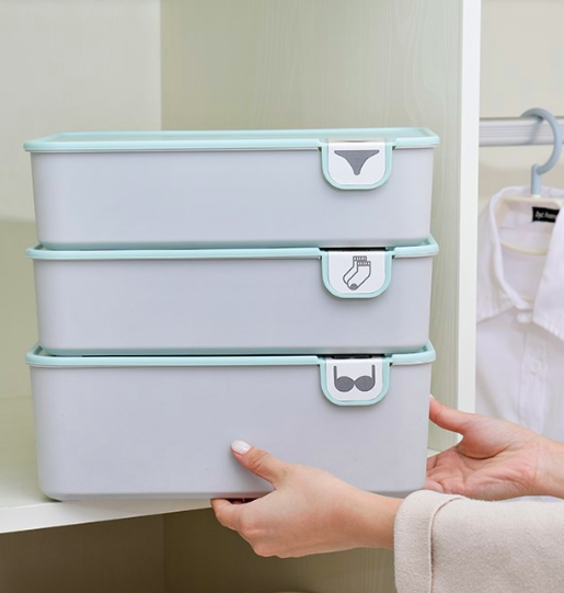 40 off on Set of 3 Underwear Storage Containers With Labeled Lids