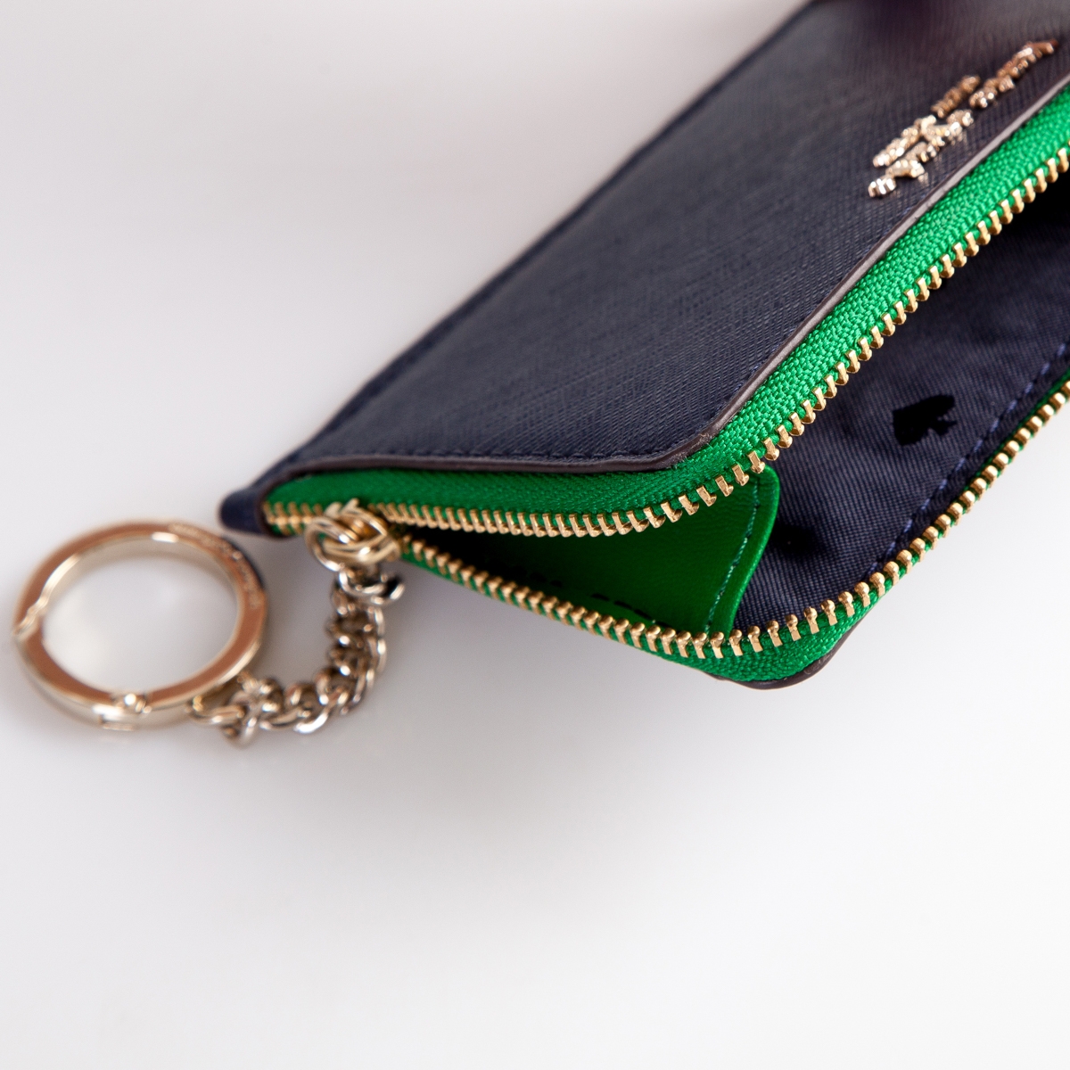 29 Off On Kate Spade L Zip Leather Card Holder With Keychain 