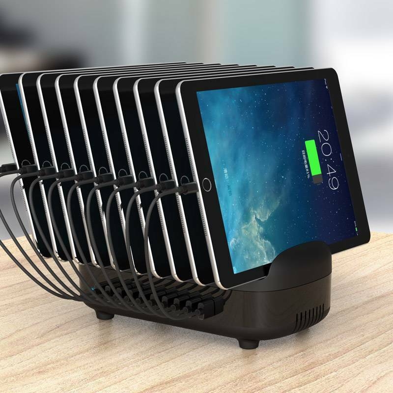 23 off on 120W 10 Port USB Smart Desktop Charging Station with Phone