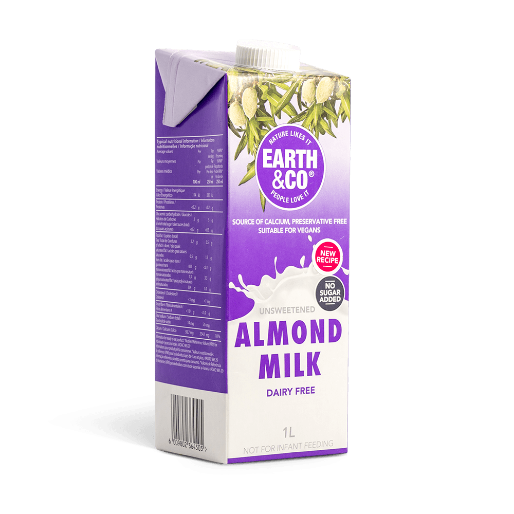 19 off on Earth & Co Case of 10 Unsweetened Dairy Free Almond Milk (1L