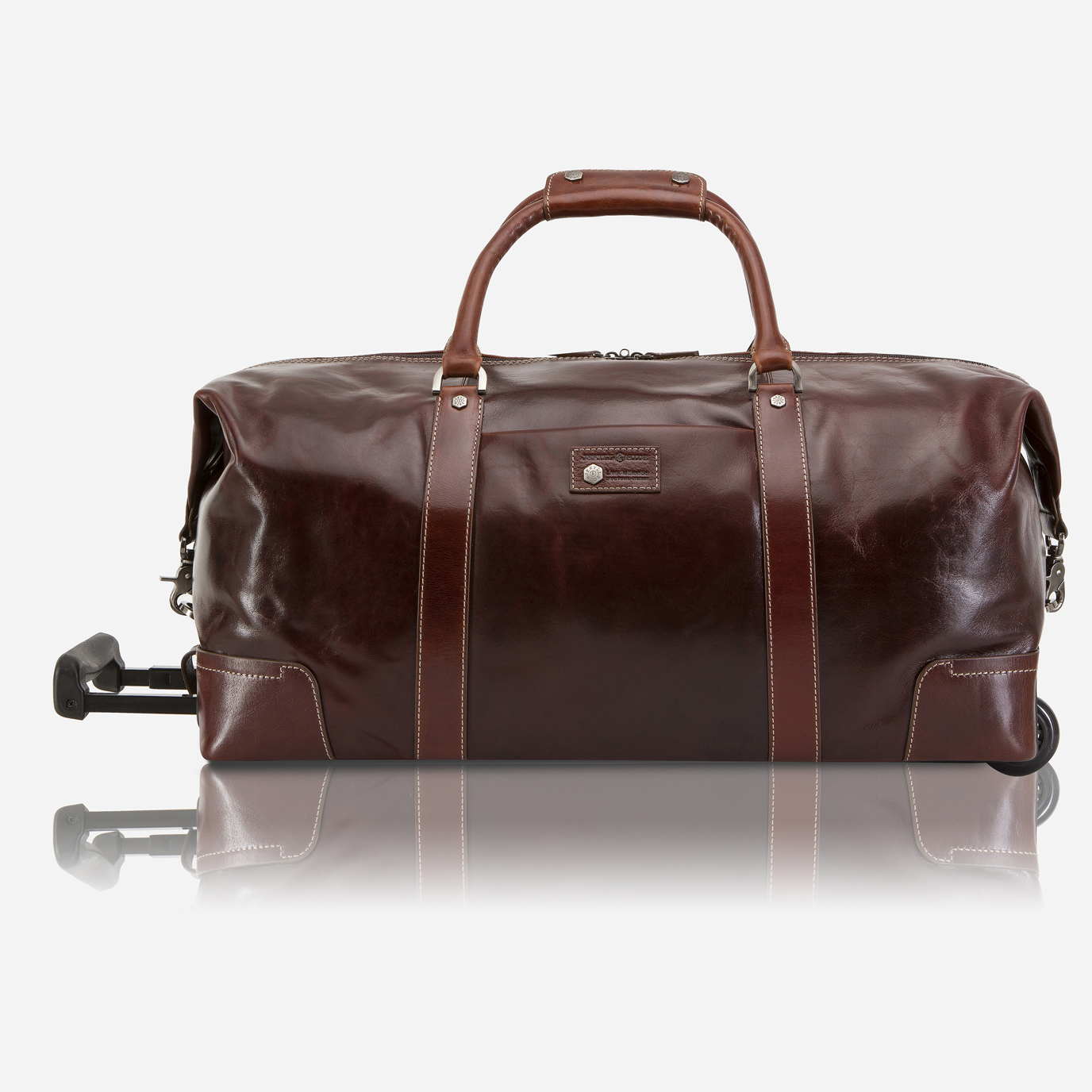 leather cabin bag with wheels