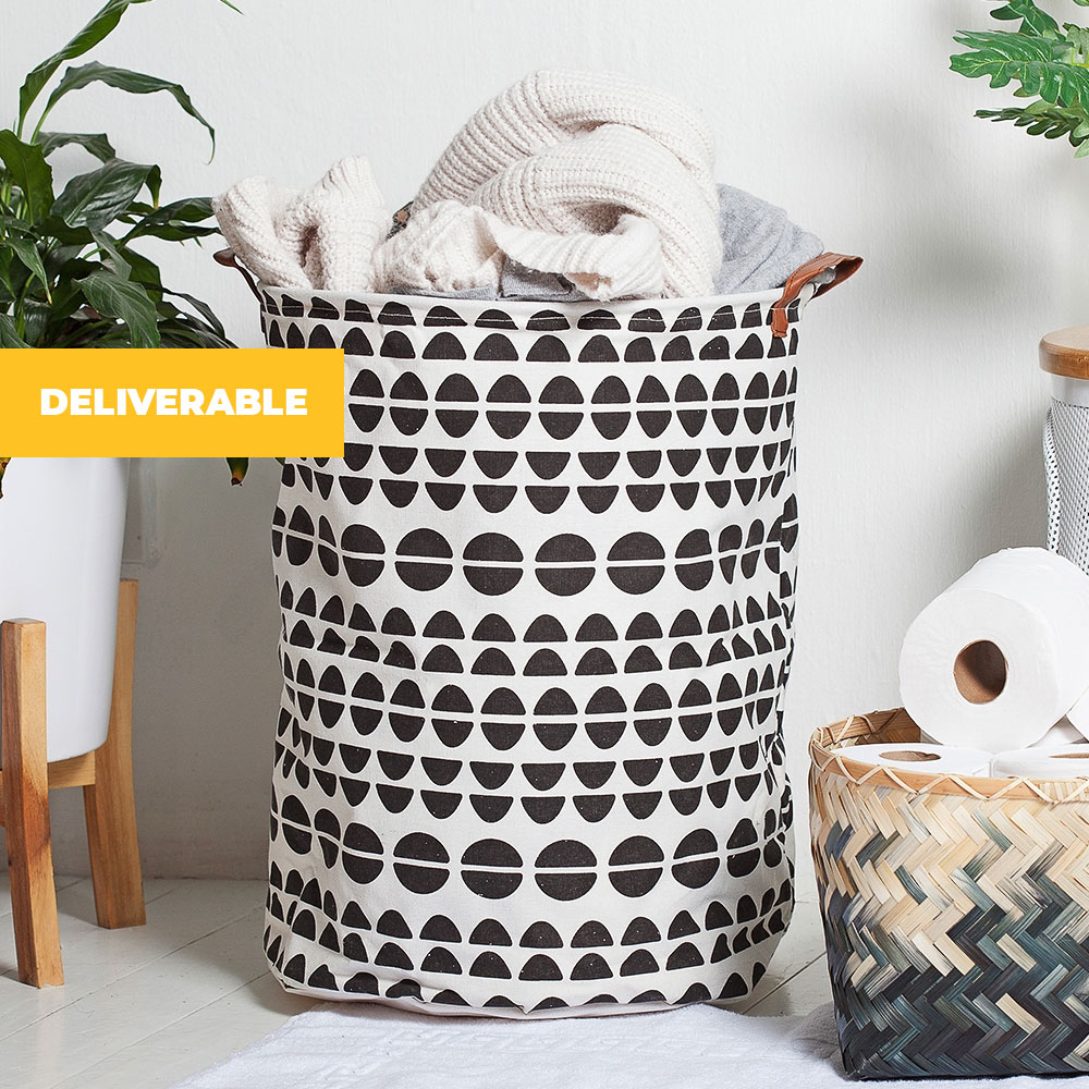 46 off on Round Fabric Laundry Baskets (48cm)