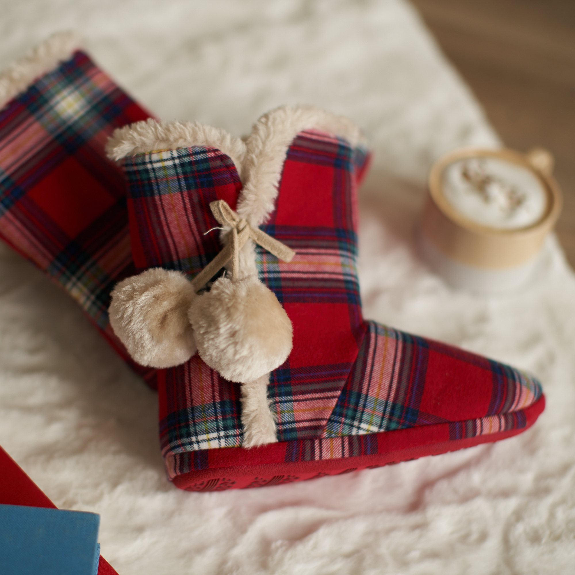 m&s tartan slippers