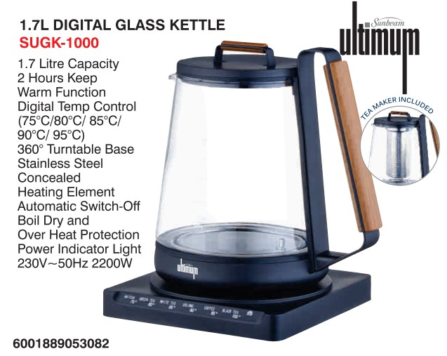 30 off on Sunbeam Ultimum 1.7L Digital Glass Kettle (Model SUGK1000