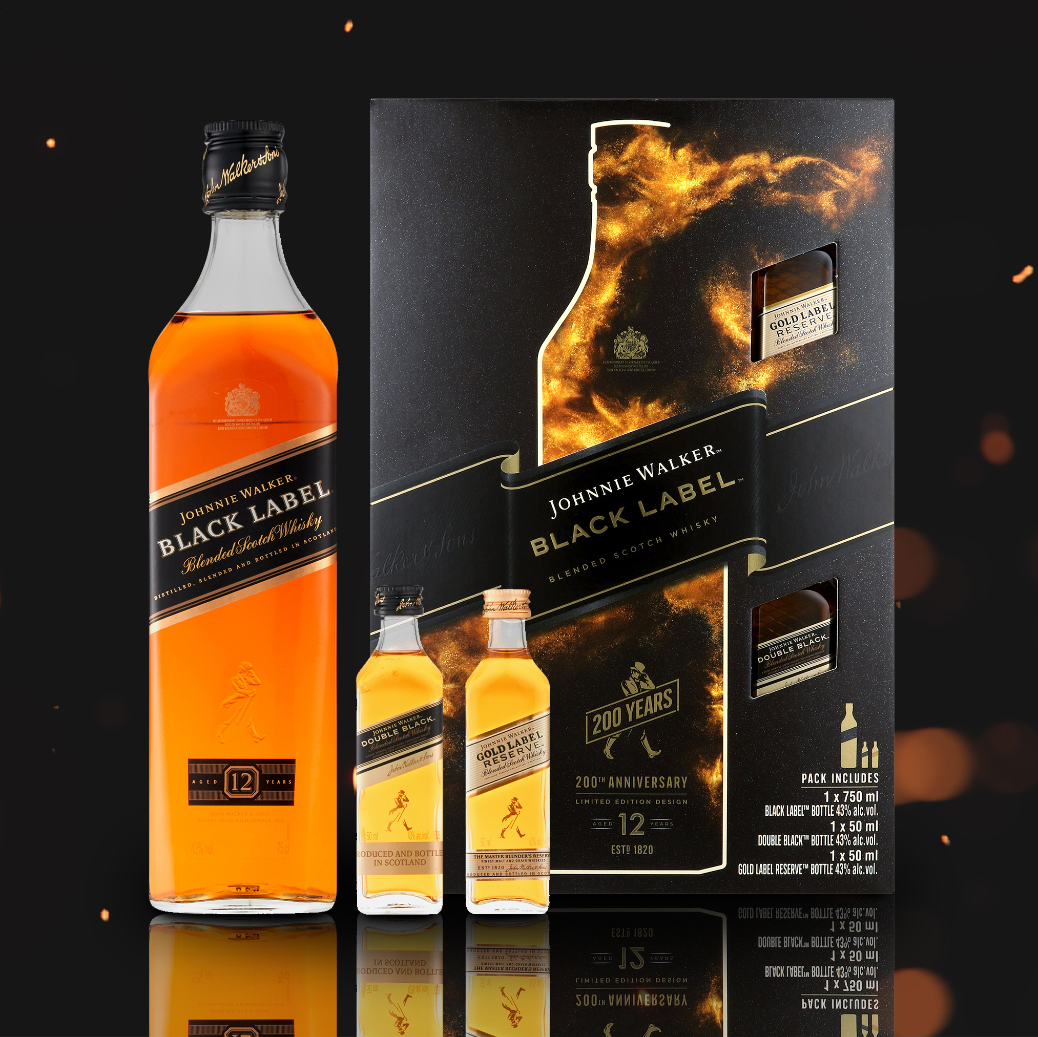 30 Off On 12 Year Black Label Whisky With 2 X 50ml Whiskies Gift Set