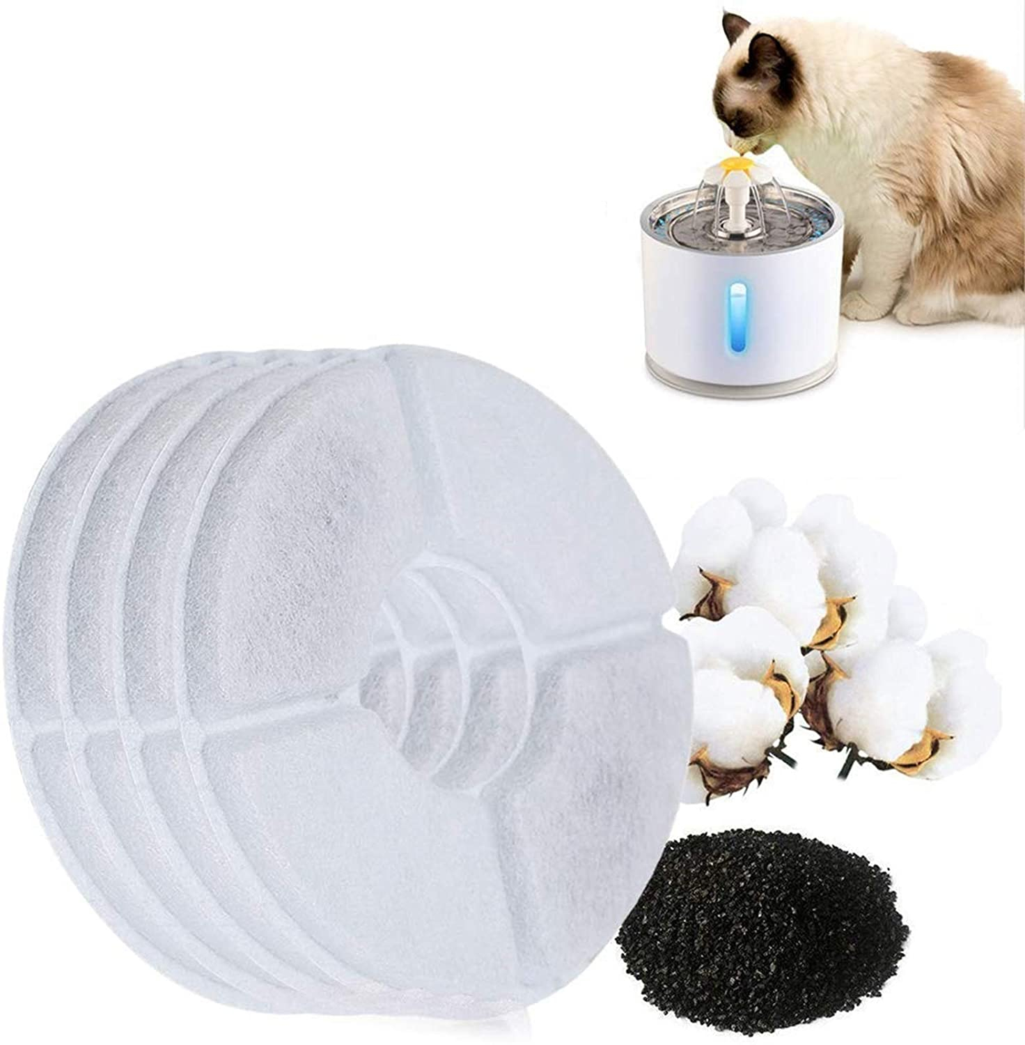 22 off on Pack of 4 Pet Fountain Replacement Filters