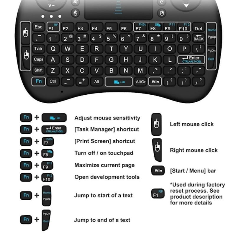 44 Off On Rii I8 Plus Mini Wireless Backlit Keyboard OneDayOnly co za 60-mechanical-gaming-keyboard-wired-60-percent-keyboard-with-led-rgb