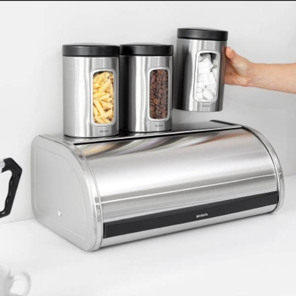 33 off on Brabantia White Bread Roll Top Bin with Set of 3 Canisters