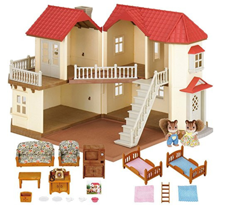 sylvanian families city house with lights gift set