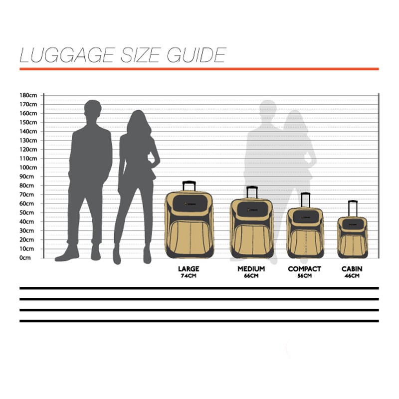 american tourister trolley size chart
