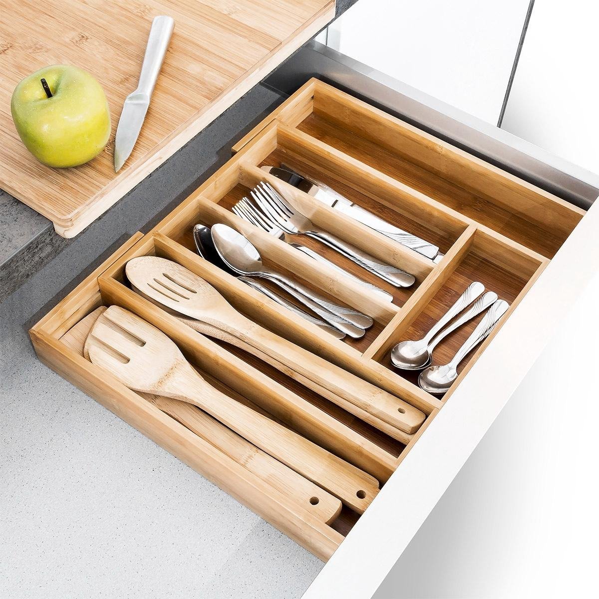 46 off on Kitchen Expandable Bamboo Cutlery Tray OneDayOnly.co.za