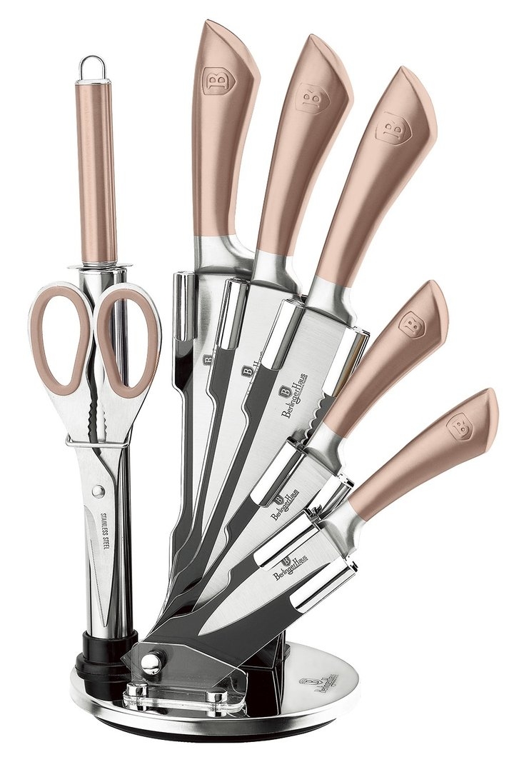 64 off on 8Piece Stainless Steel Rose Gold Knife Set with Stand