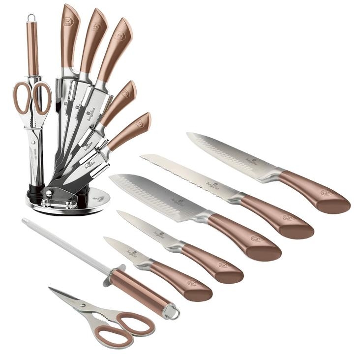 57 off on 8Piece Stainless Steel Rose Gold Knife Set with Stand