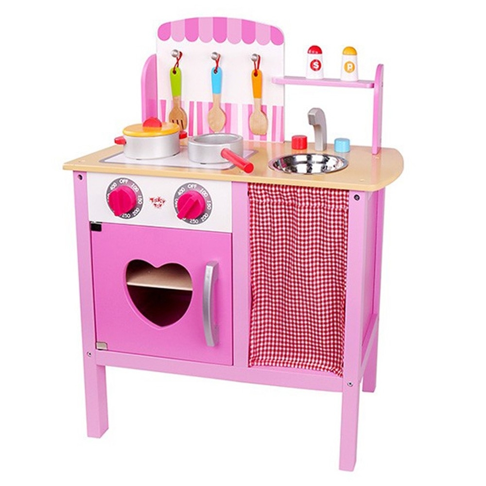 kids pink wooden kitchen