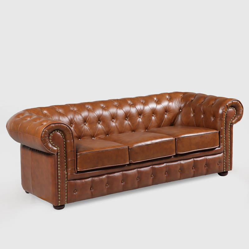 28 Off On Chesterfield Genuine Leather 3 Seater Sofa Onedayonly