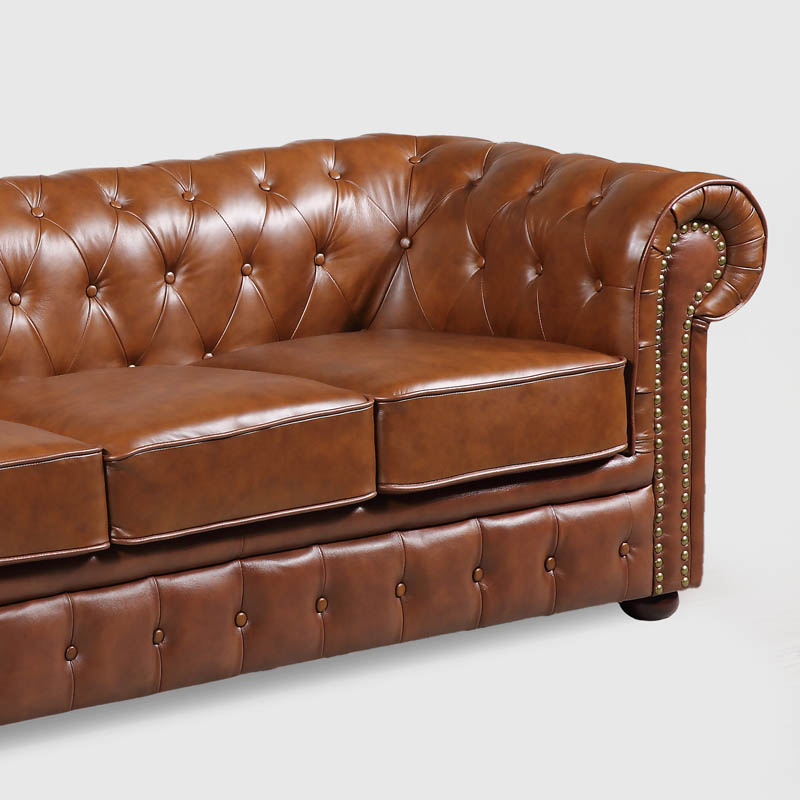 28 off on Chesterfield Genuine Leather 3 Seater Sofa OneDayOnly.co.za