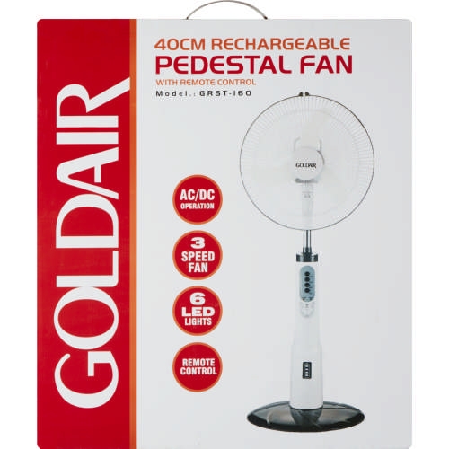 34 off on Goldair Rechargeable Pedestal Fan OneDayOnly.co.za