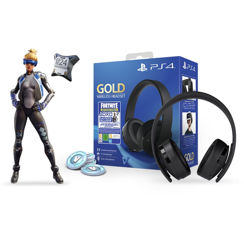 17 Off On Ps4 Gold Wireless Over Ear Headphones And Fortnite Neo Versa Bundle