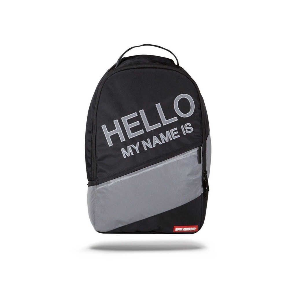 sprayground hello my name is backpack