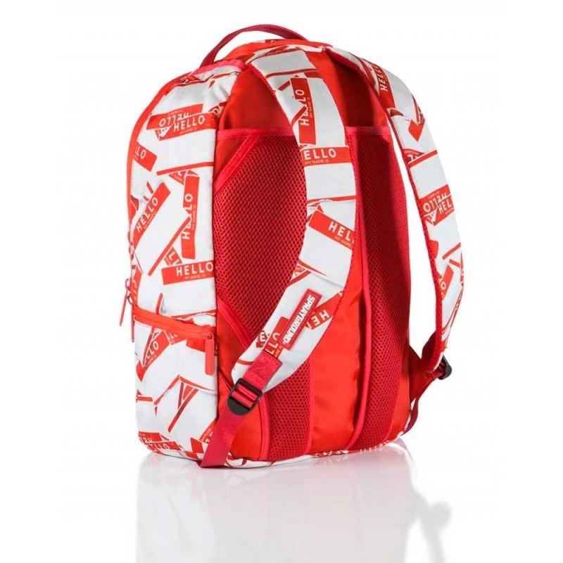 sprayground hello my name is backpack