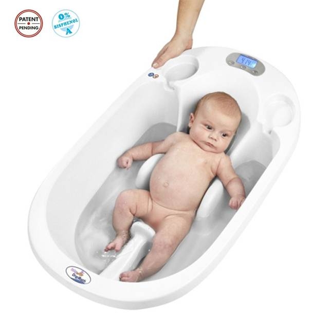 baby bath with scale and thermometer