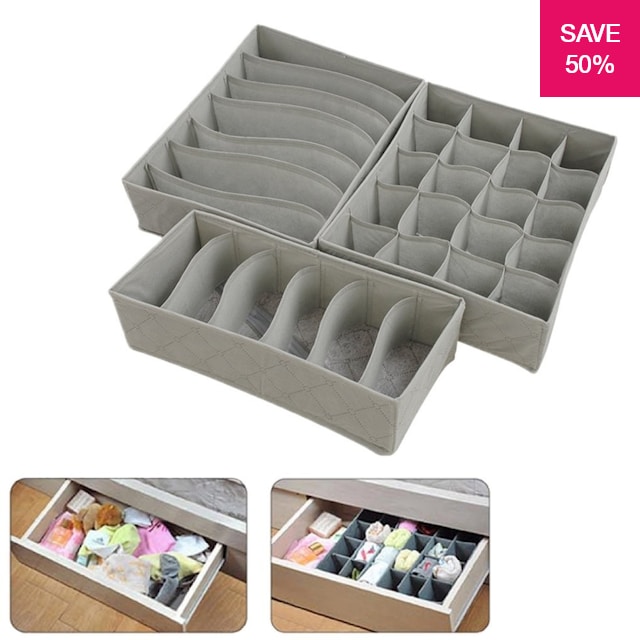 50% off on Set of 3 Collapsible Drawer Organisers