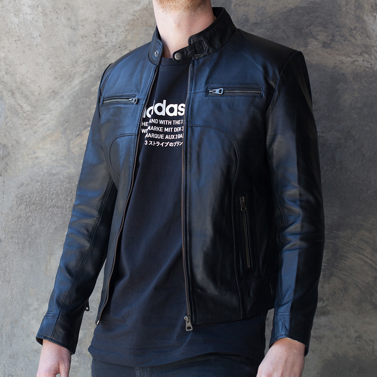 Digger Slim Fit Leather Jacket Photos