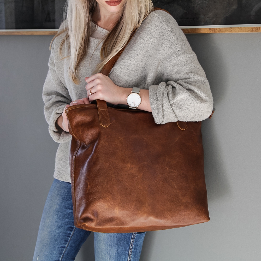 Woodstock leather tote bag clearance