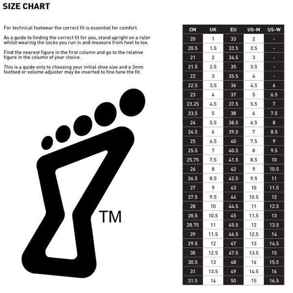 inov8 sock size guide