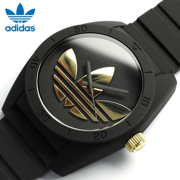 adidas santiago watch black and gold