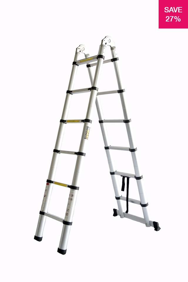 27% off on 3.8m or 5m Telescopic A Frame Ladder telescopic 3.8 metre aluminium ladder