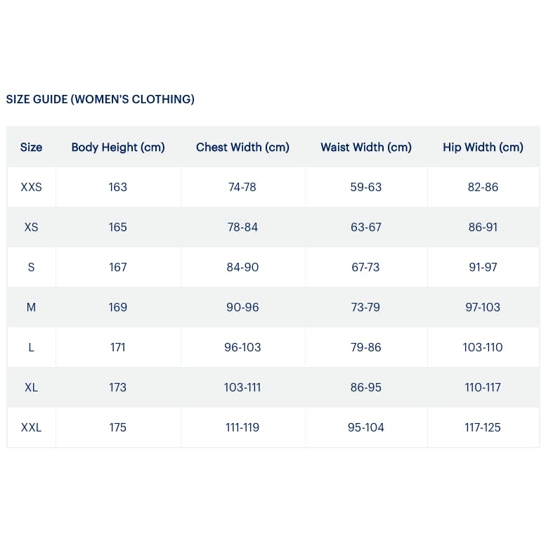 asics running tights size guide