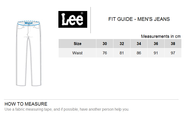 lee jeans sizing