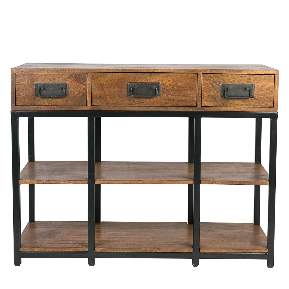 35 off on Basics 3 Drawer Mango Wood Console Table with Shelves