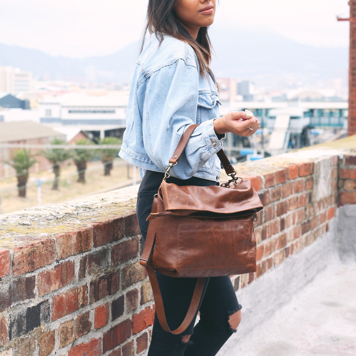 woodstock leather sling bag