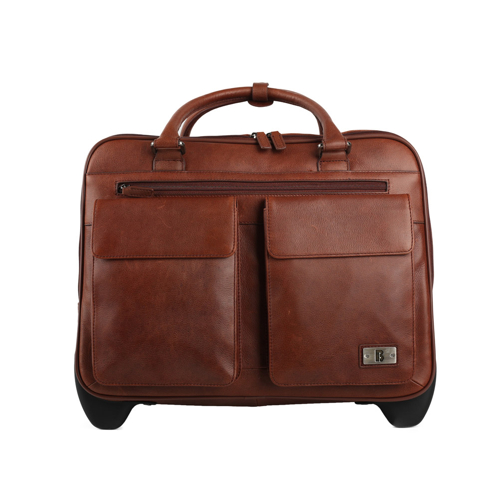 leather laptop trolley bag