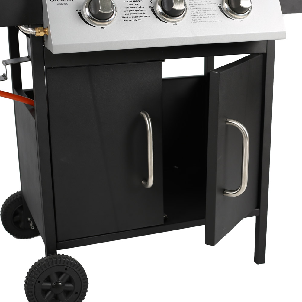 33 off on Goldair 4 Burner Gas Braai with Cast Iron Grid & Stainless