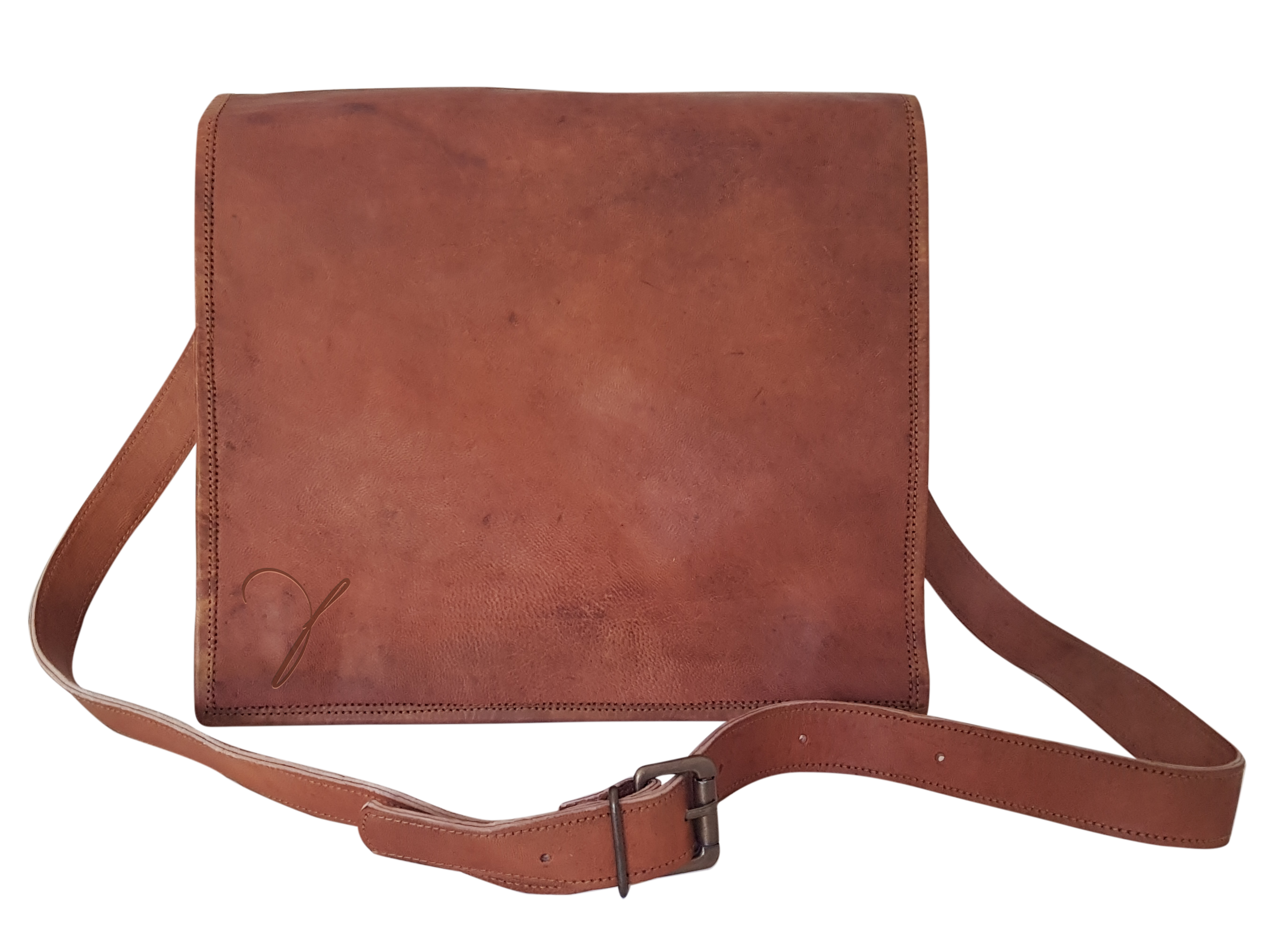 goat leather messenger bag