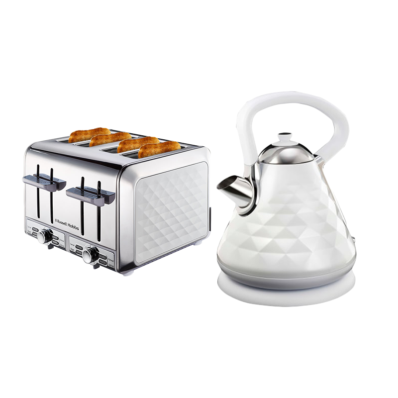 russell hobbs white kettle and toaster