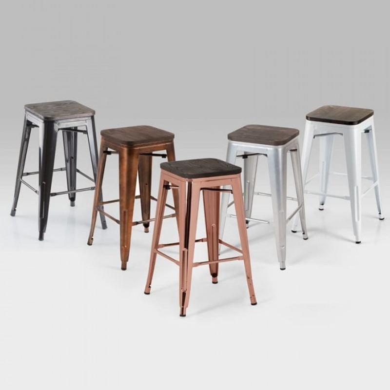 25% off on Metal Stool with Wood Top (66cm x 41cm)