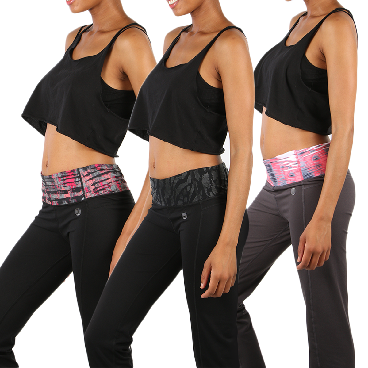 70% off on Ladies Foldover Reversible Yoga Pants With Media Pocket