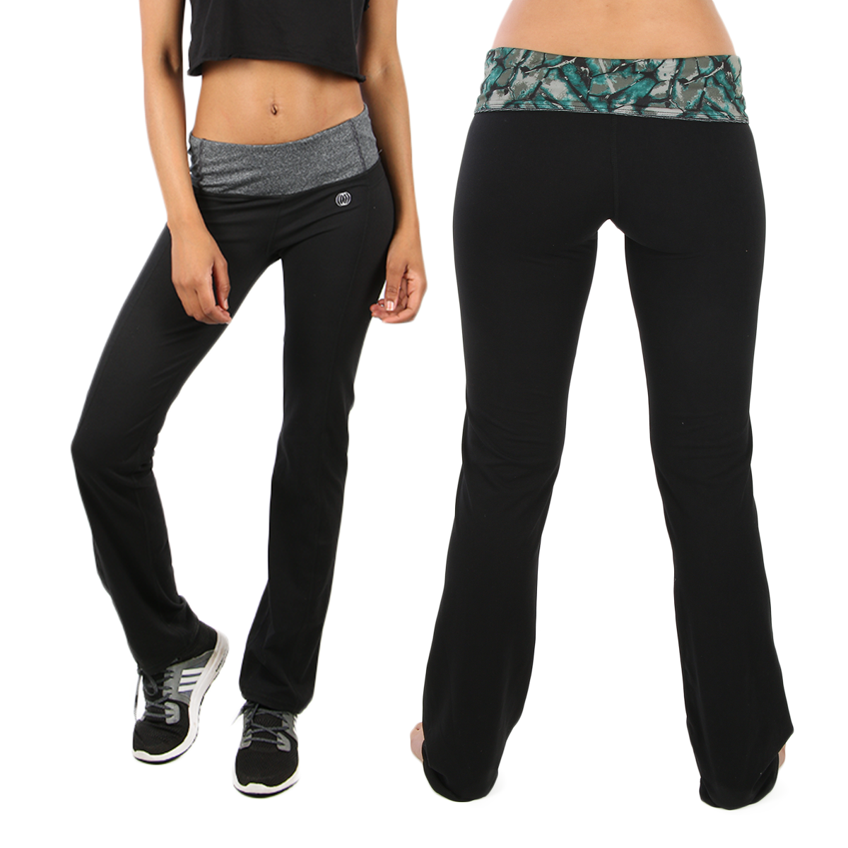 70% off on Ladies Foldover Reversible Yoga Pants With Media Pocket