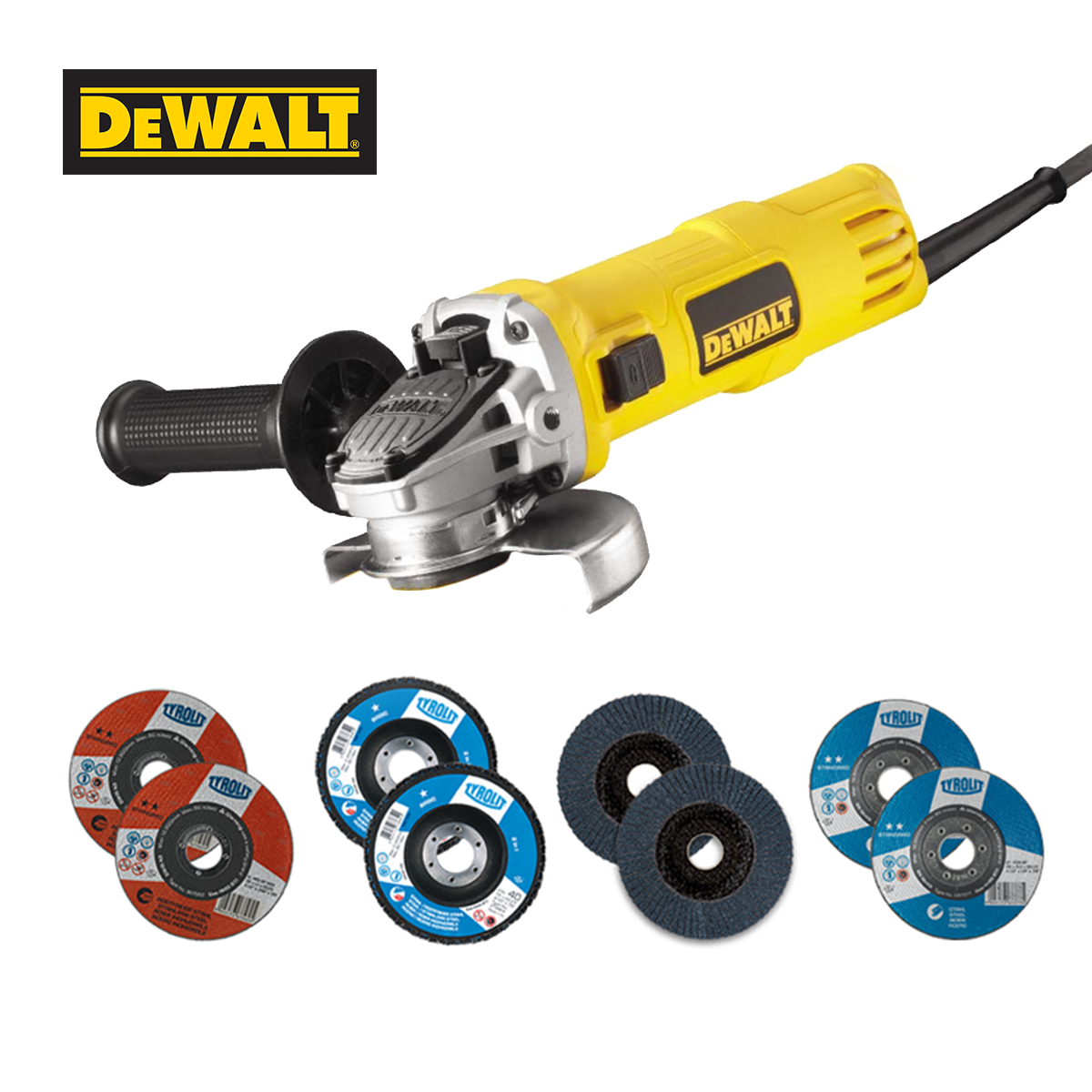 33 off on DeWalt 800W Angle Grinder + 10x Varied Discs hardware