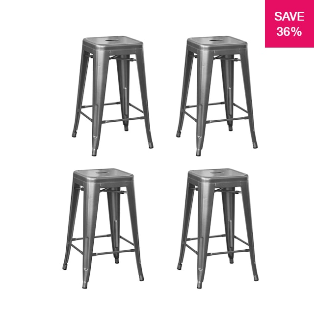 36% off on Set of 4 Metal Bar Stools